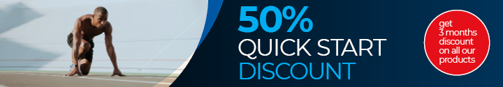 50% quick start discount - 3 months on all our product