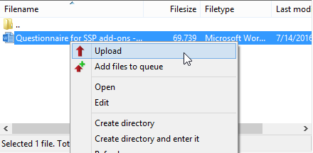 Upload files FTP