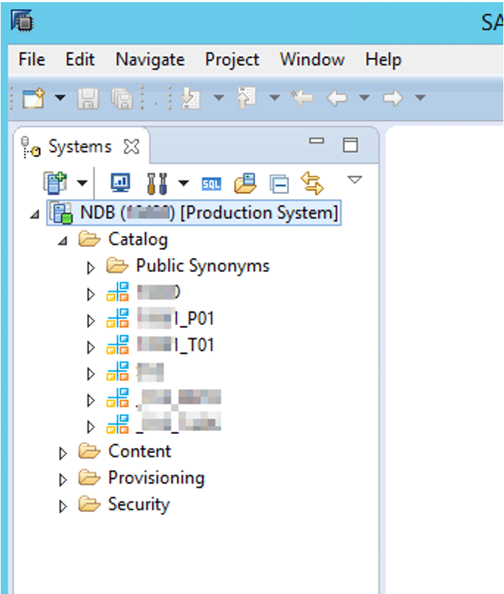 access to the DB on HANA Studio