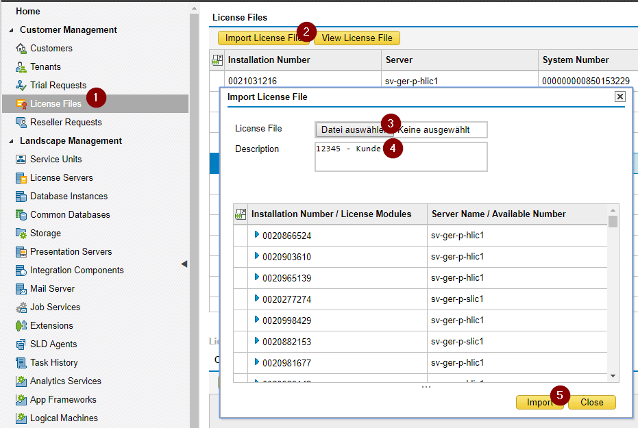 Import SAP License