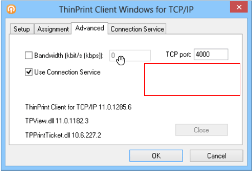 Thinprint Client for TCP
