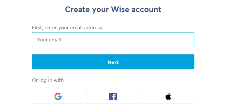 Register in wise.com