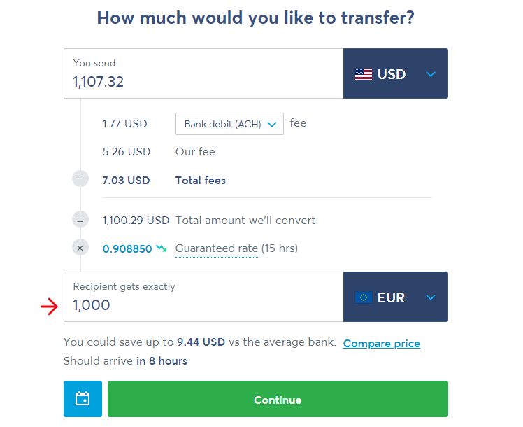 Recipient field