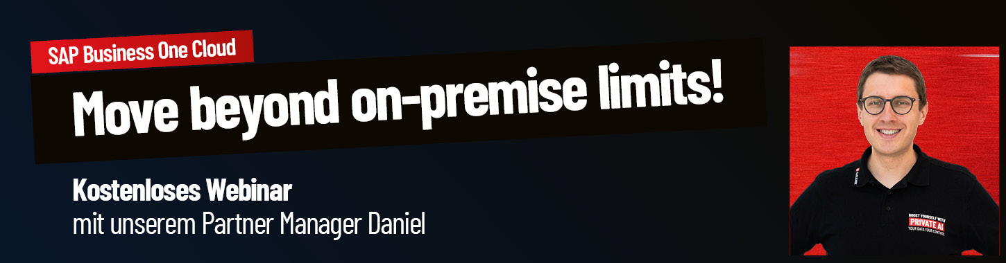 <small>Kostenloses Webinar</small><br><b>From on-premise to Cloud</b> <br>SAP B1 migration explained