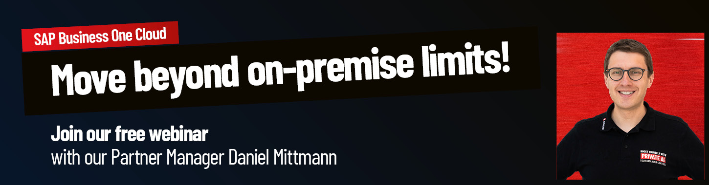 <small>Free Webinar</small> <br><b>From on-premise to Cloud</b> <br>SAP B1 migration explained